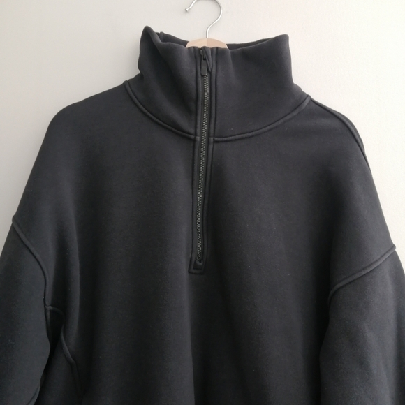 Lululemon Thick Fleece Half 1/2 Zip Sweatshirt in Black XS/S - Picture 6 of 15